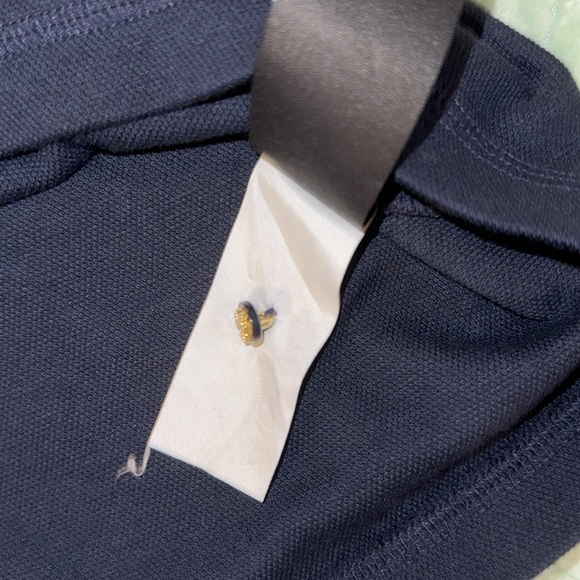 Navy Blue Tory Burch Short Sleeve Button Up Collar - Picture 5 of 5